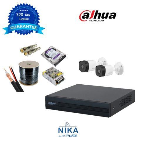 پکیج دوربین مداربسته اقتصادی داهوا (دو دوربین) کد 11201